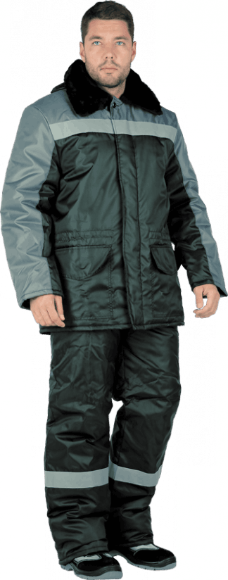 Костюм РЕГИОН зимний, черный-серый Кос 308