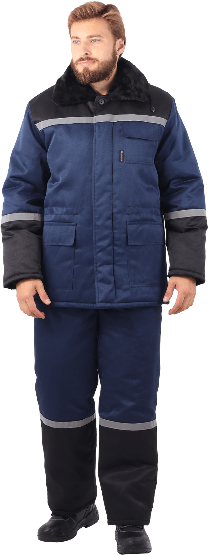 Костюм зимний, т/синий-чёрный