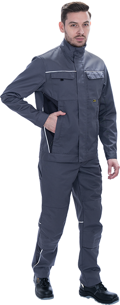 Куртка мужская GT от механических воздействий и ОПЗ, серый-т.серый