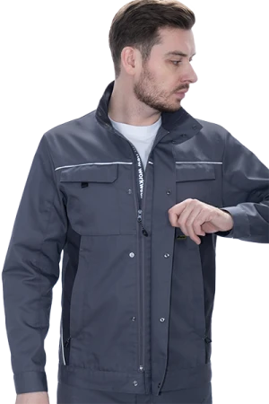 Куртка мужская GT от механических воздействий и ОПЗ, серый-т.серый