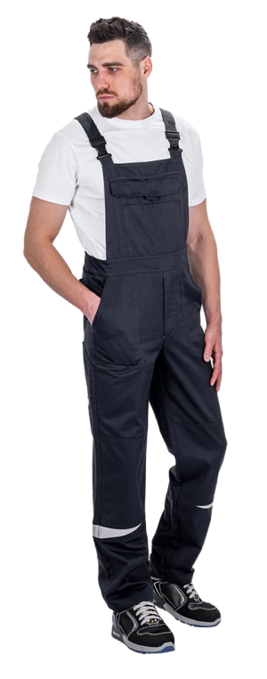 Костюм мужской КМ-10 ЛЮКС АНТИСТАТ летний для защиты от механических воздействий, статического электричества и ОПЗ (куртка, полукомбинезон), т.синий-василек