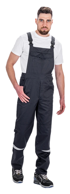 Костюм мужской КМ-10 ЛЮКС АНТИСТАТ летний для защиты от механических воздействий, статического электричества и ОПЗ (куртка, полукомбинезон), т.синий-василек