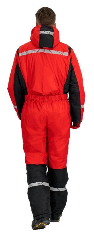 Комбинезон мужской ПИЛОТ от пониженных температур, механических воздействи и ОПЗ, цв. красный-черный