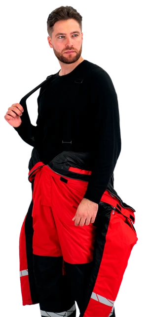 Комбинезон мужской ПИЛОТ от пониженных температур, механических воздействи и ОПЗ, цв. красный-черный