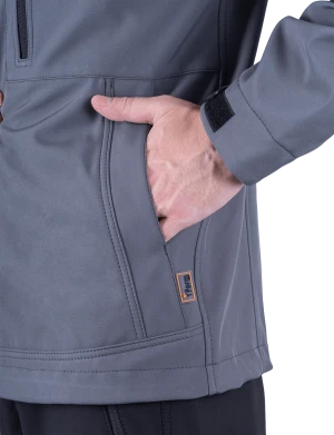 Куртка СОФТШЕЛЛ, серый-черный Кур 616