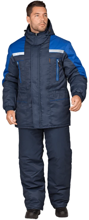 Куртка мужская СПЕЦ от пониженных температур воздуха, механических воздействий и ОПЗ, темно-синий/василёк Кур 612