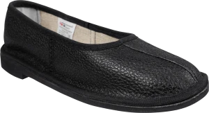 Тапочки нат. кожа, закрытые черные, микропора (Тап 01 / Т-10) Тап 002