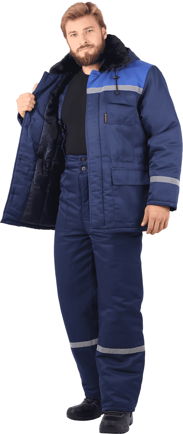 Костюм зимний, т/синий-василёк